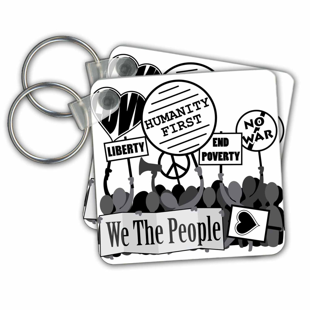 3dRose Key Chains End Poverty Protest (kc-211680-1)