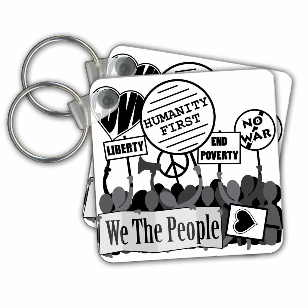 3dRose Key Chains End Poverty Protest (kc-211680-1)
