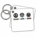 3dRose Key Chains Peace. Love. Dog. Saying. (kc-211749-1)