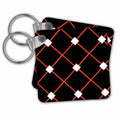 Key Chain - Geometric pattern. Black red and white Patterns