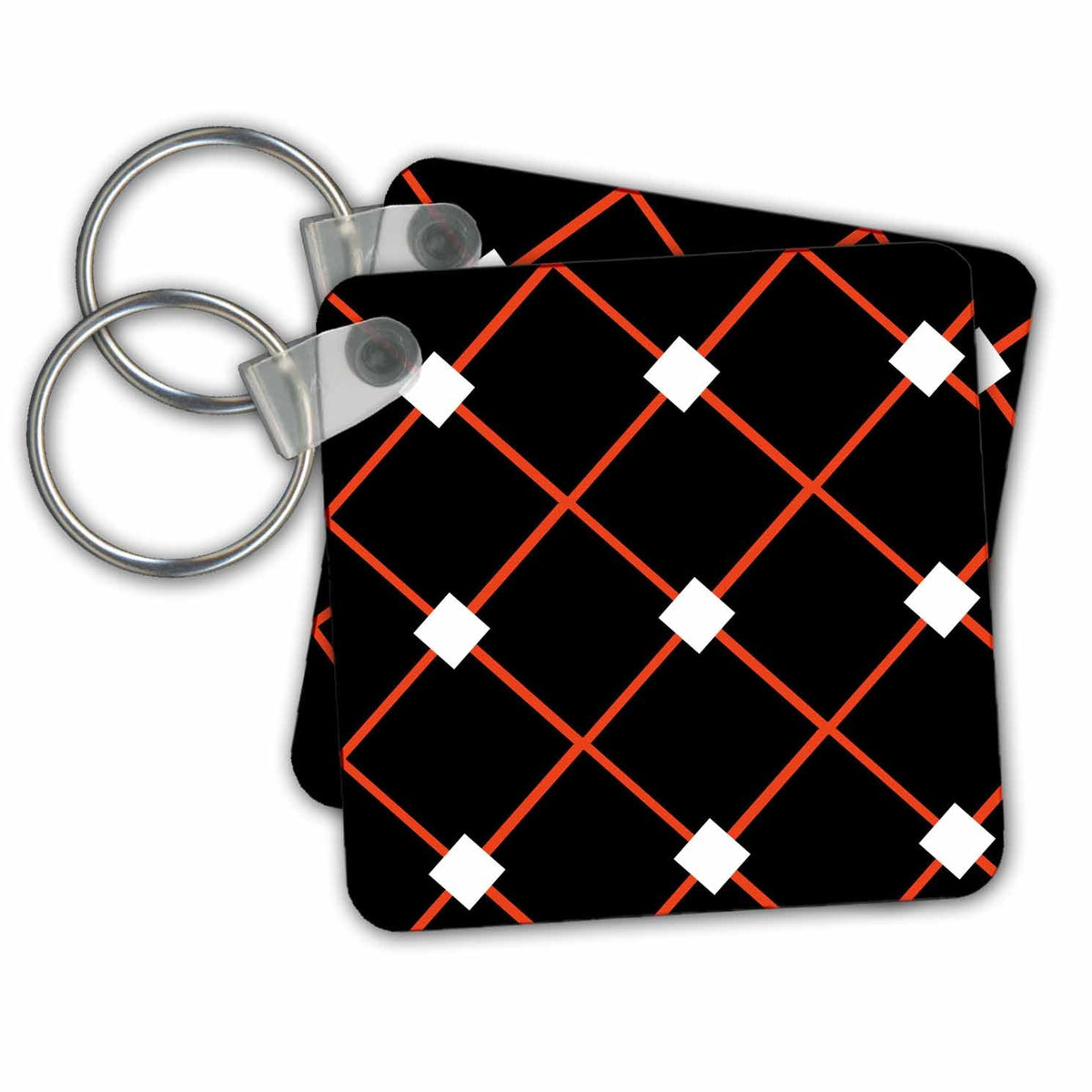 Key Chain - Geometric pattern. Black red and white Patterns
