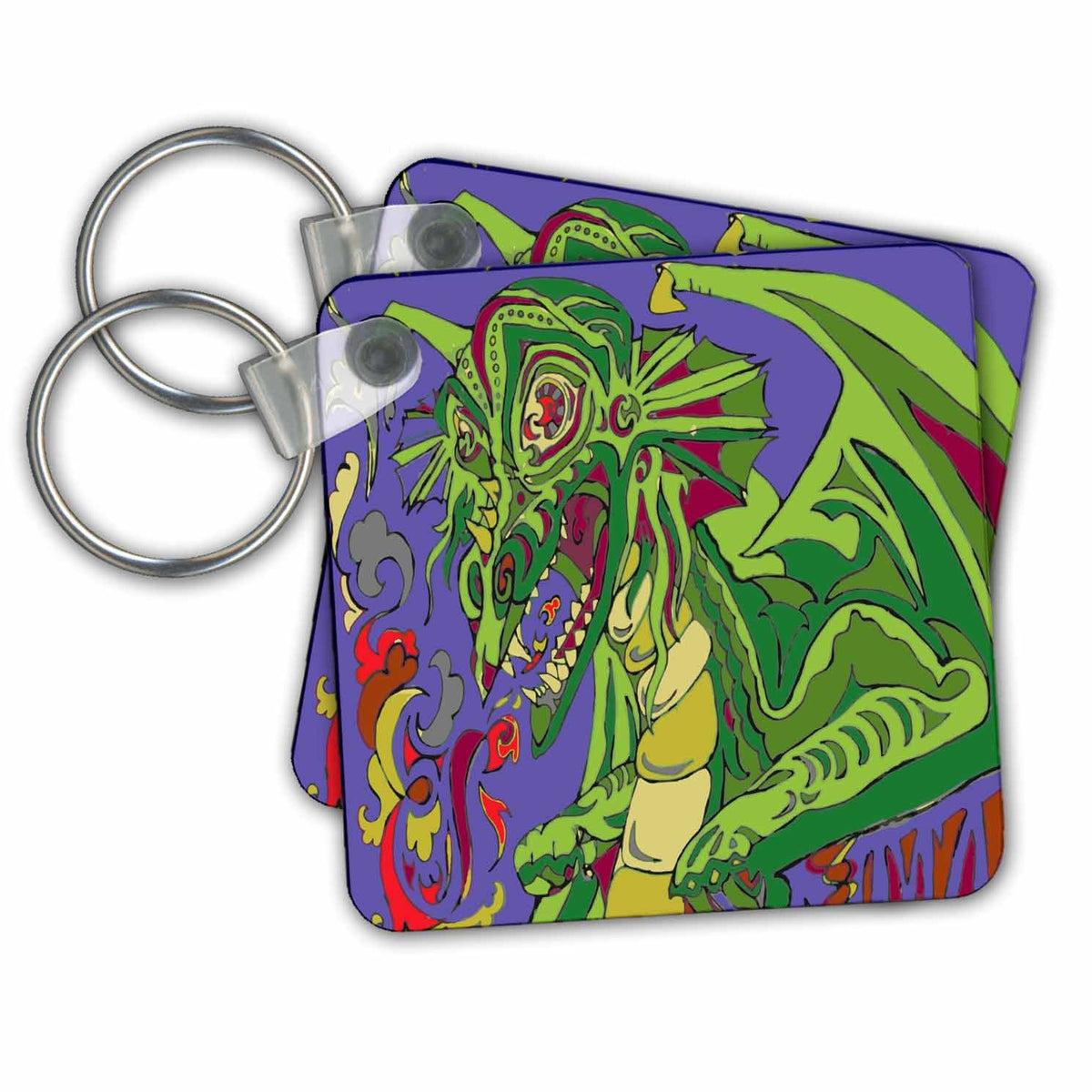 3dRose Key Chains OLD DRAGON STORY TELLER (kc-211925-1)