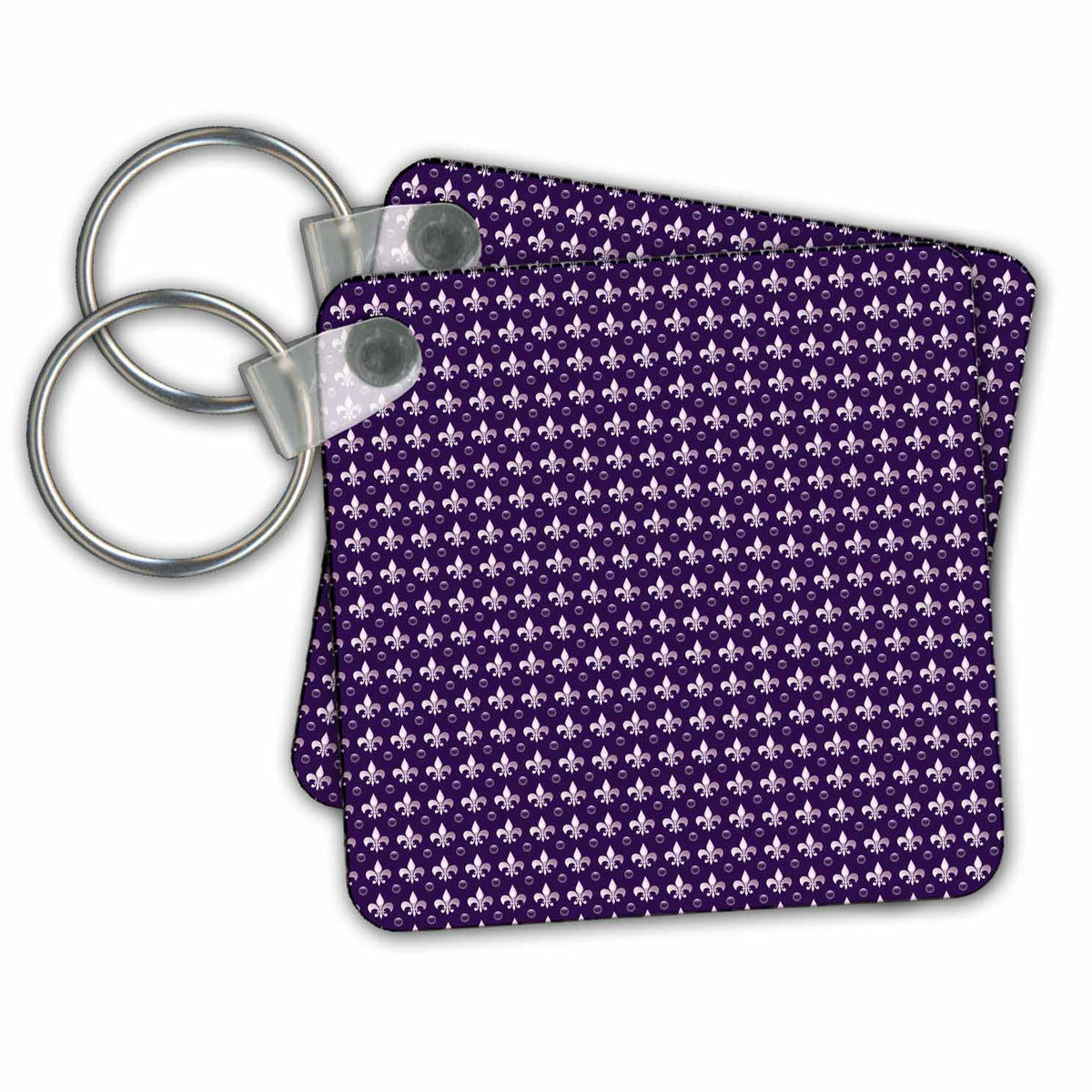 Key Chain - Fleur De Lis Pattern, print purple Patterns