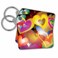 3dRose Key Chains hearts valentines colorful design (kc-21225-1)
