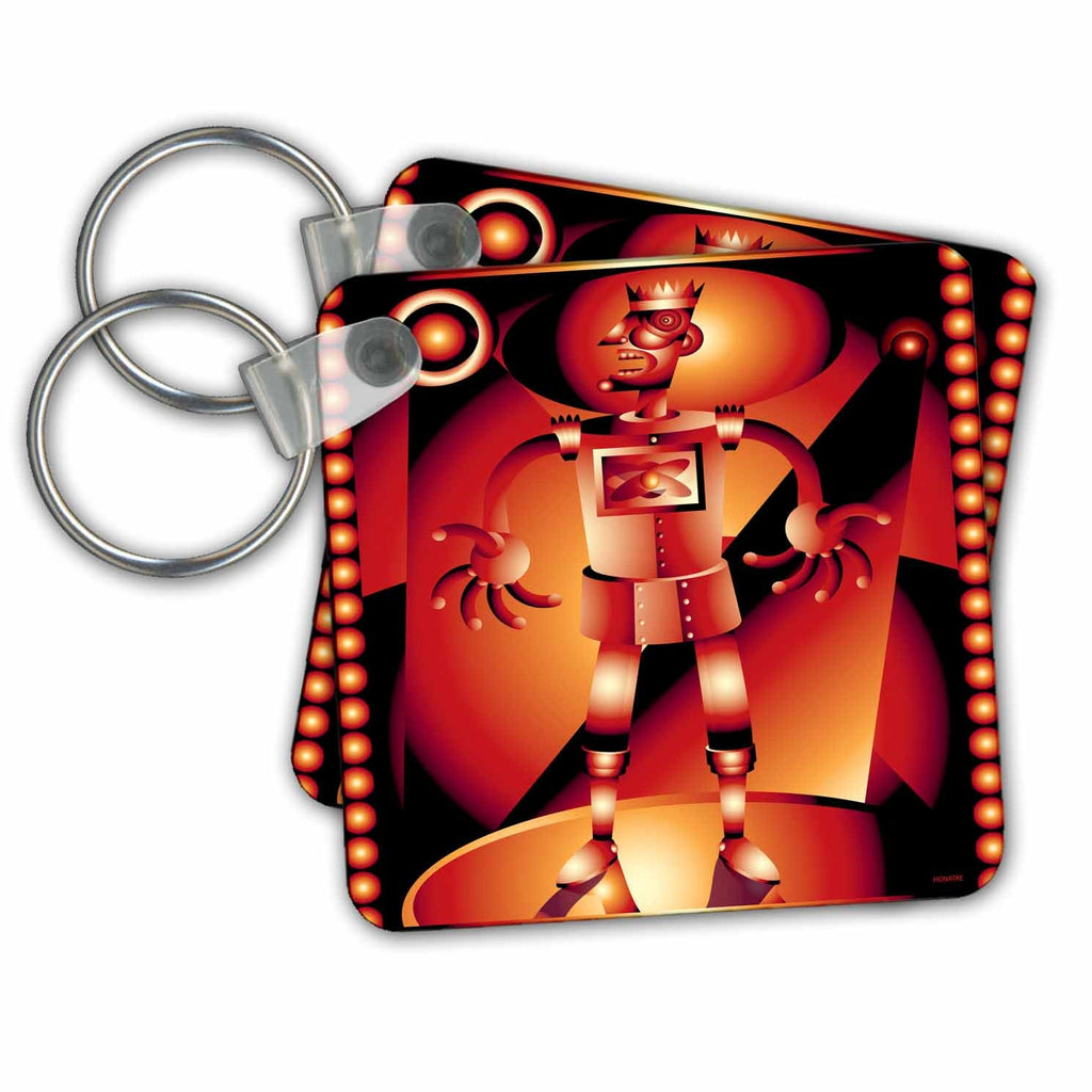 3dRose Key Chains Robot design (kc-21231-1)