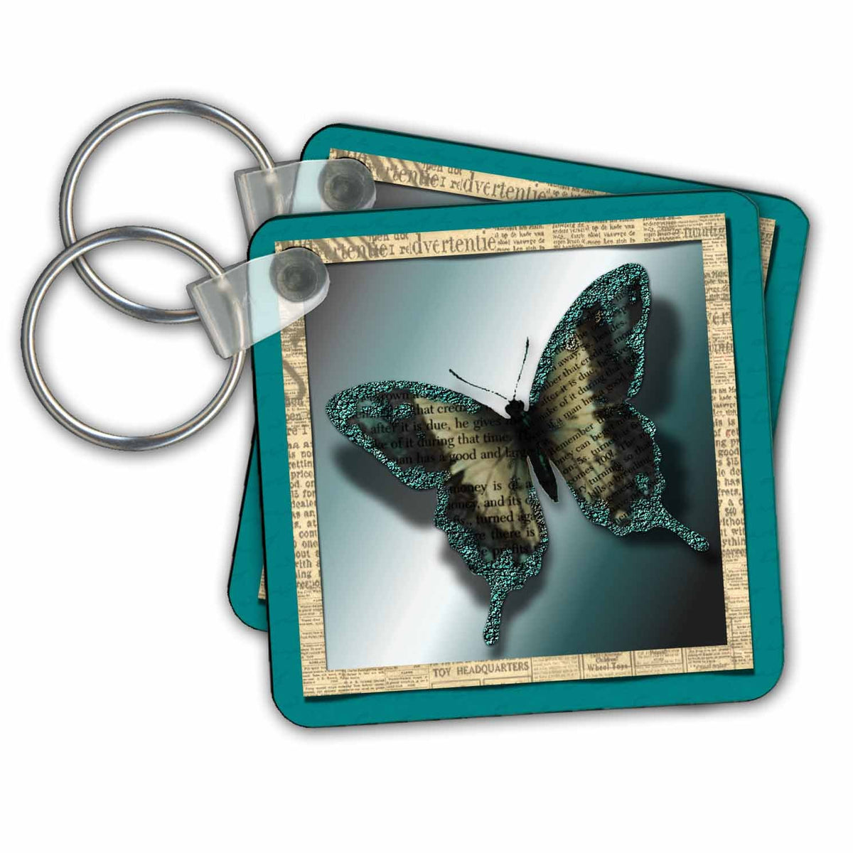 3dRose Key Chains Glitter Butterfly (kc-21267-1)