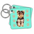 3dRose Key Chains Yorkie tea cup (kc-212720-1)