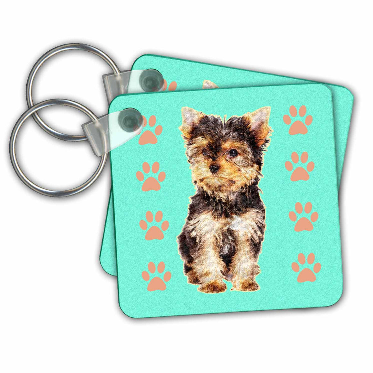 3dRose Key Chains Yorkie tea cup (kc-212720-1)