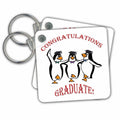 3dRose Key Chains Graduation happy penguins dancing (kc-212725-1)