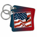 Key Chain - Eagle Landing on U.S. Flag Patriot Design
