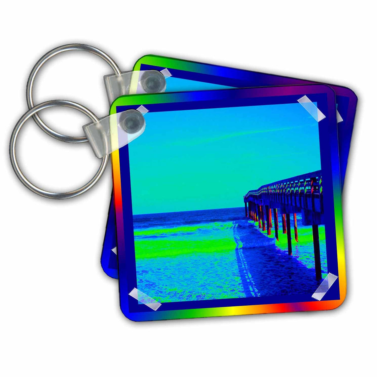 Key Chain - Neon Pier Designs Places Themes