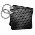 Key Chain - Silver and Black Metal Effect Hexagon Pattern Metals