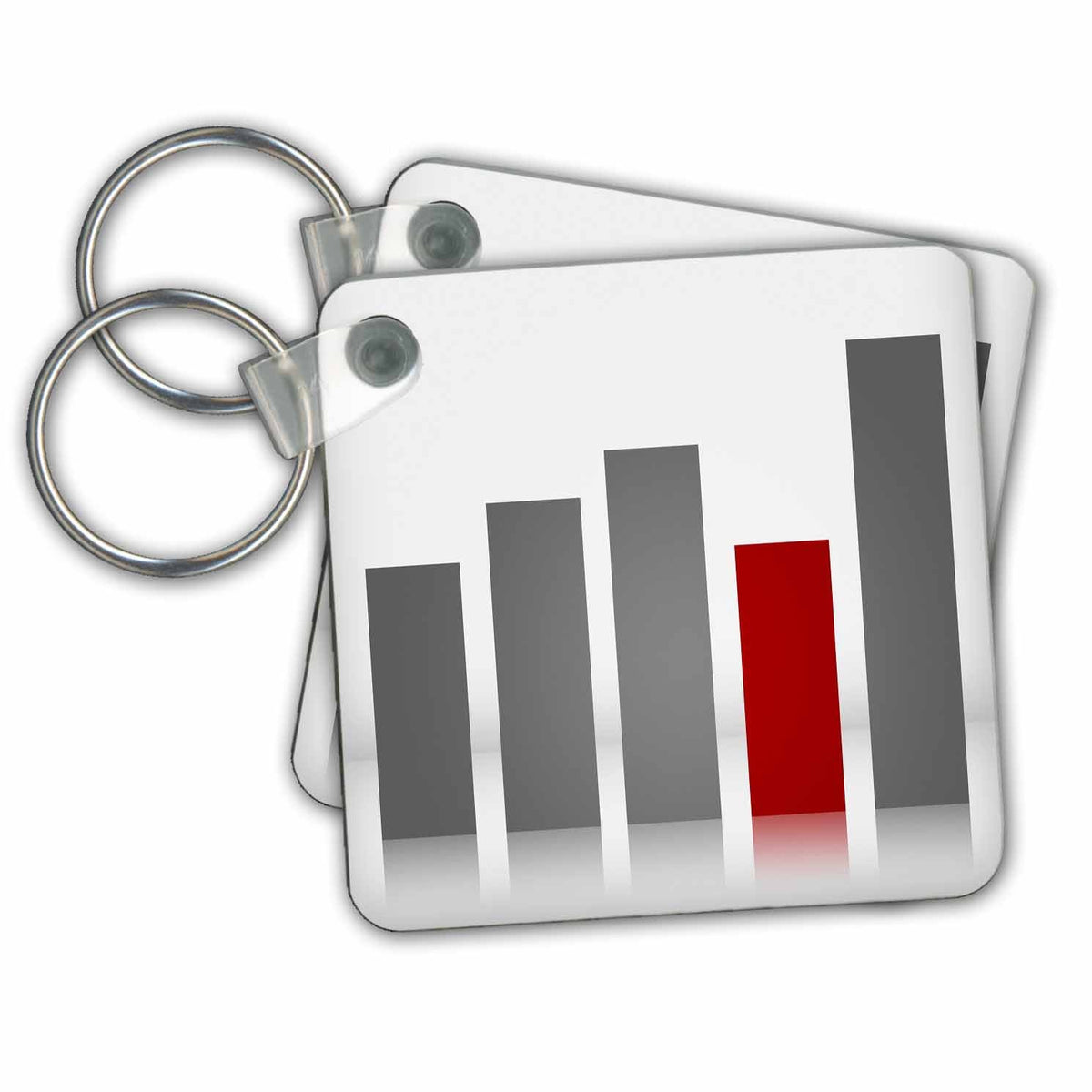Key Chain - A Gray Graph With Red Business Art