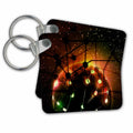 Key Chain - Brown Planet With Stars and Dots Graph Space