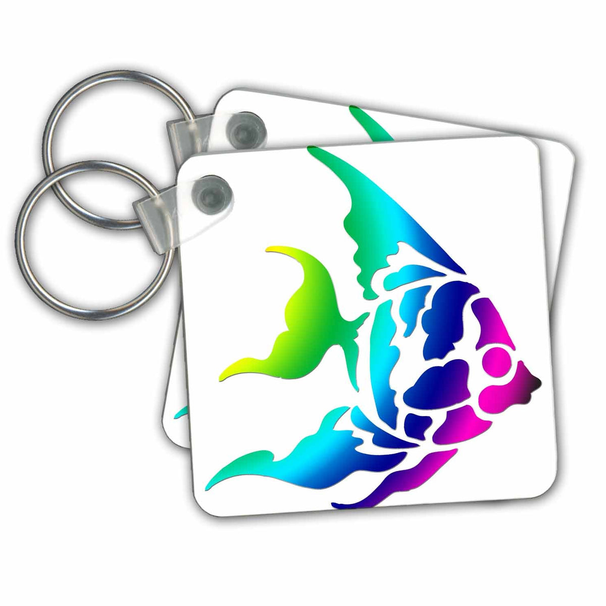3dRose Key Chains Pretty Bright Colorful Fish Design (kc-213968-1)