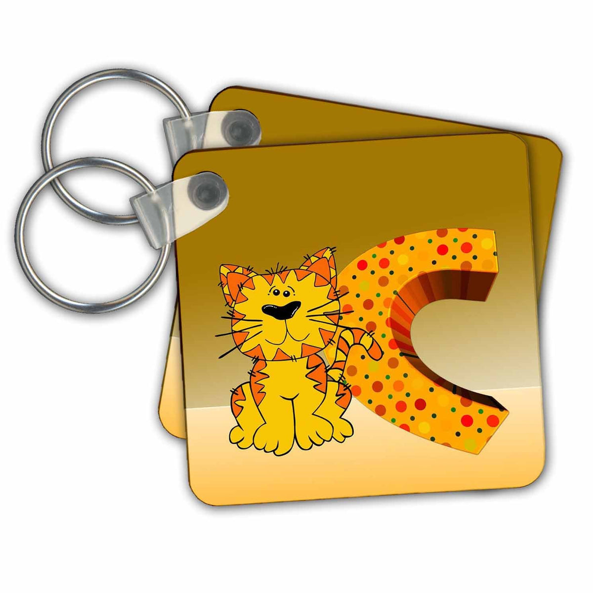 3dRose Key Chains C for Cat Alphabet (kc-214694-1)