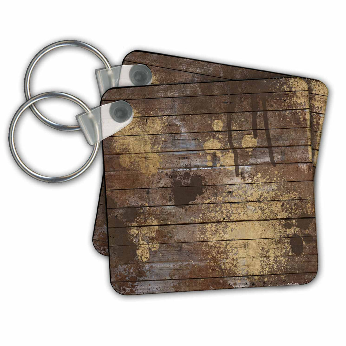 Key Chain - Vertical Wood Boards With Paint Splatters Effect Textures