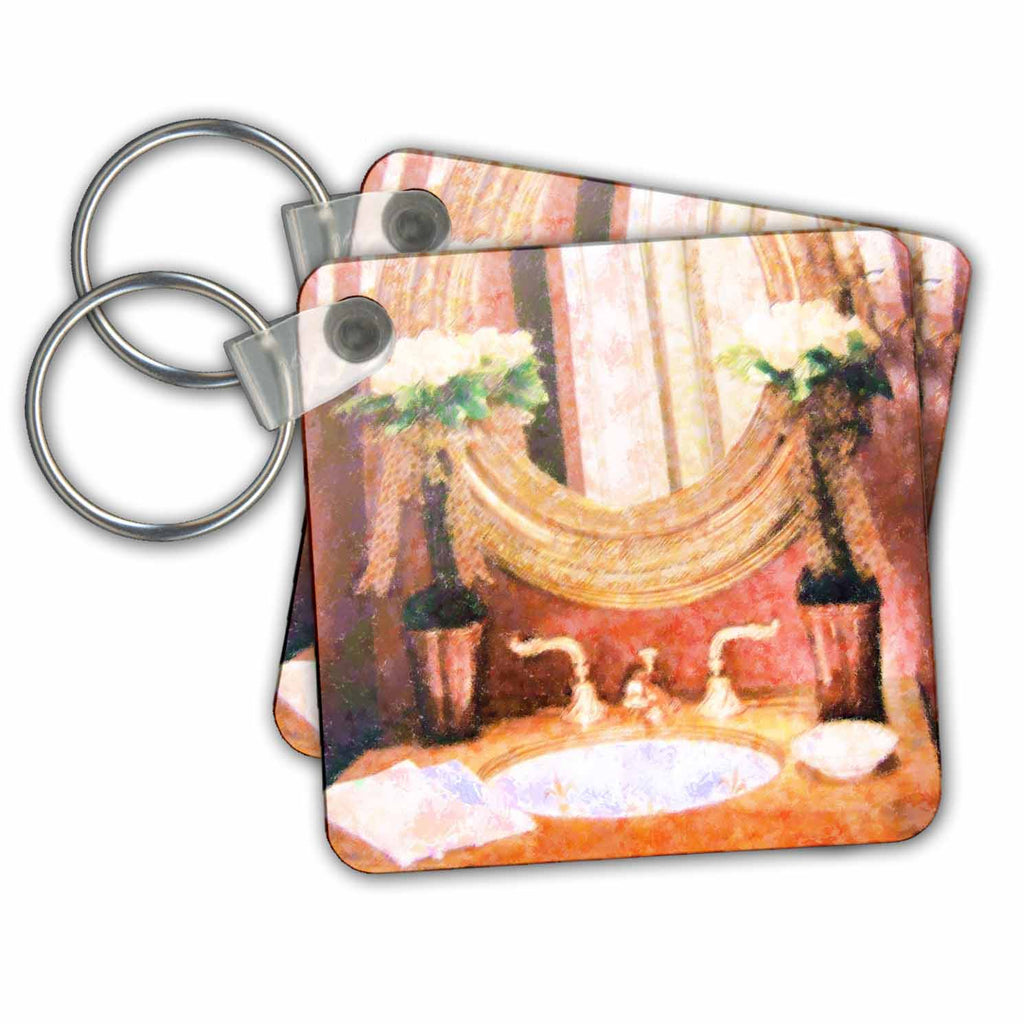 3dRose Key Chains Romantic Bath (kc-21554-1)