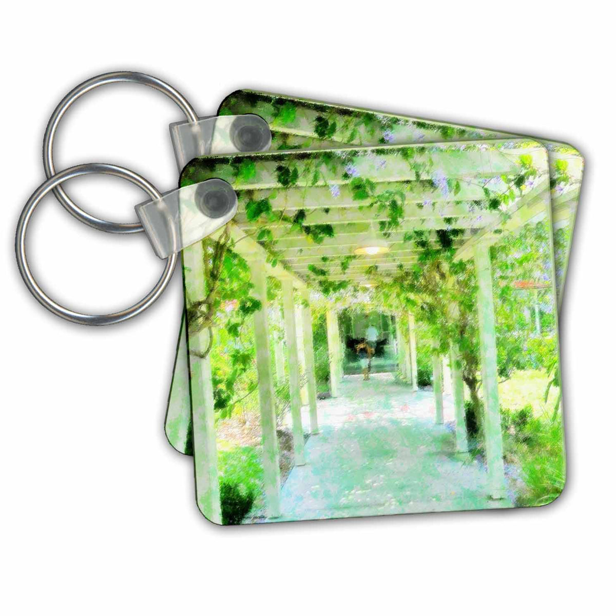Key Chain - Trellis Walk Impressionism Art