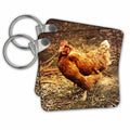 Key Chain - Chicken, rooster, brown Birds