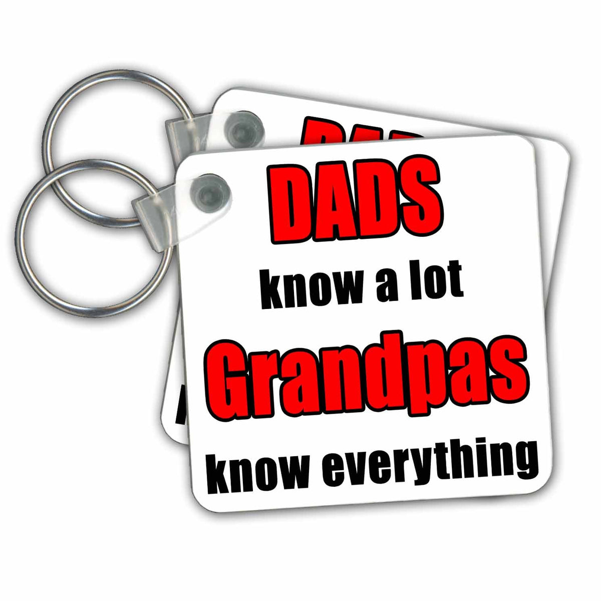 Key Chain - Dads Know A Lot Grandpas Know Everything Red Quotes