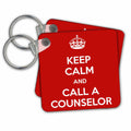 Key Chain - Keep Calm And Call A Counselor Red Quotes
