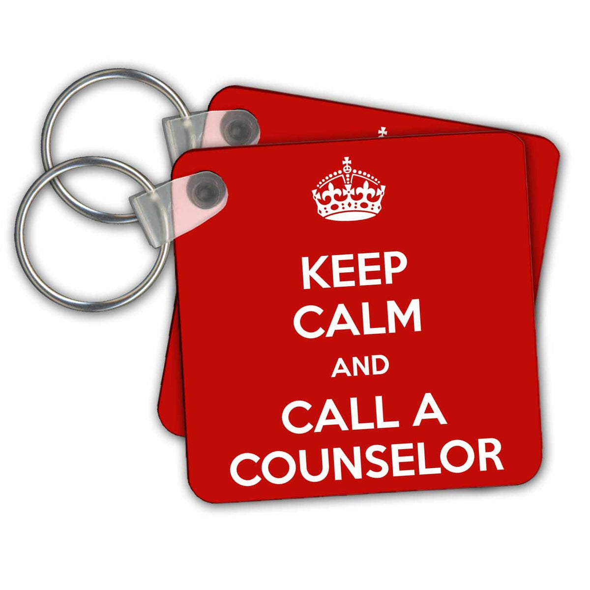 Key Chain - Keep Calm And Call A Counselor Red Quotes