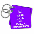 Key Chain - Keep Calm And Call A Counselor Purple Quotes