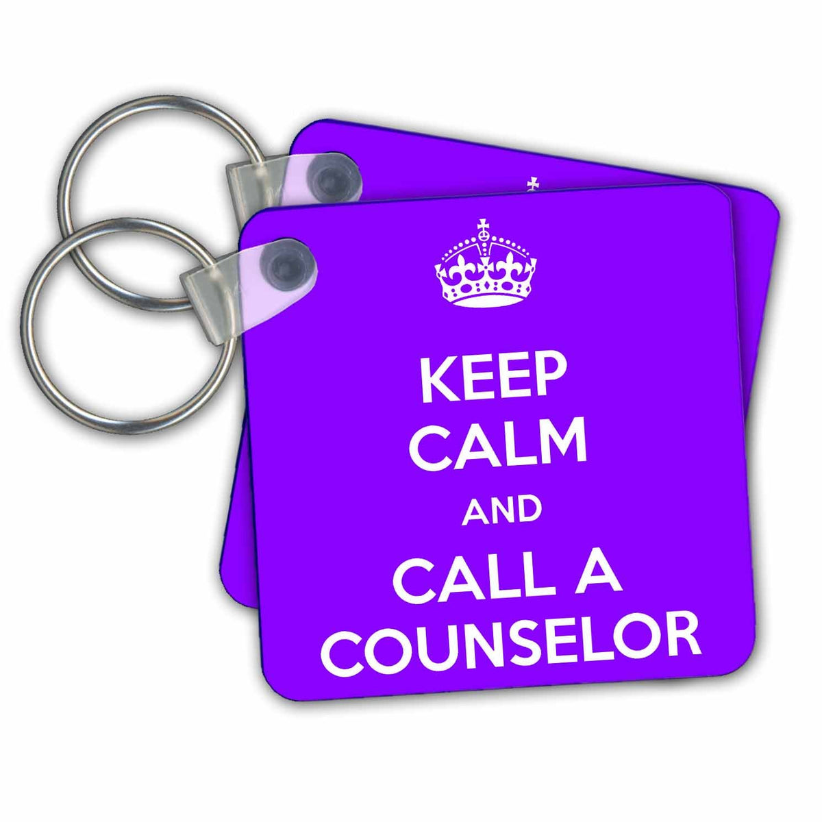 Key Chain - Keep Calm And Call A Counselor Purple Quotes