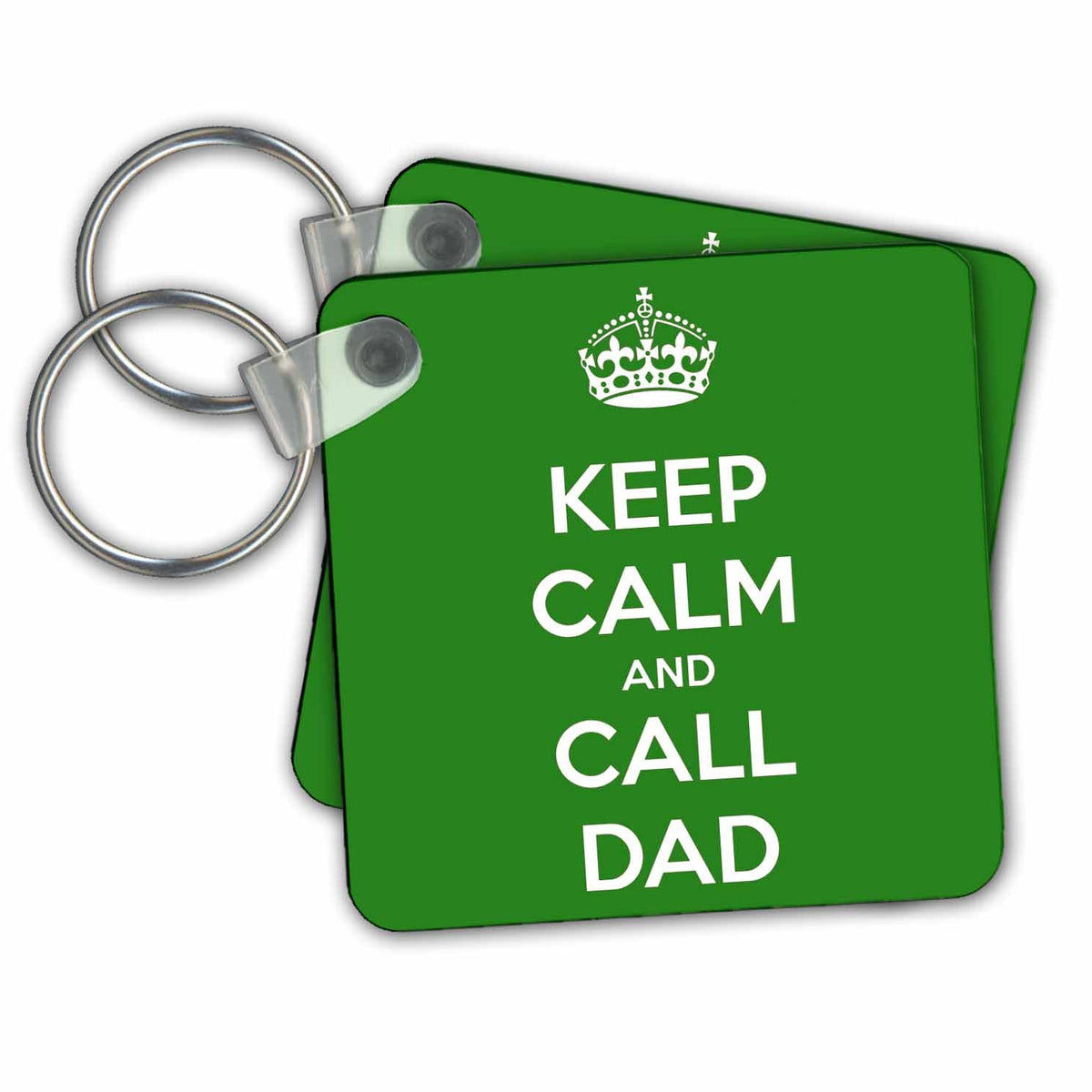 Key Chain - Keep Calm And Call Dad Green Quotes