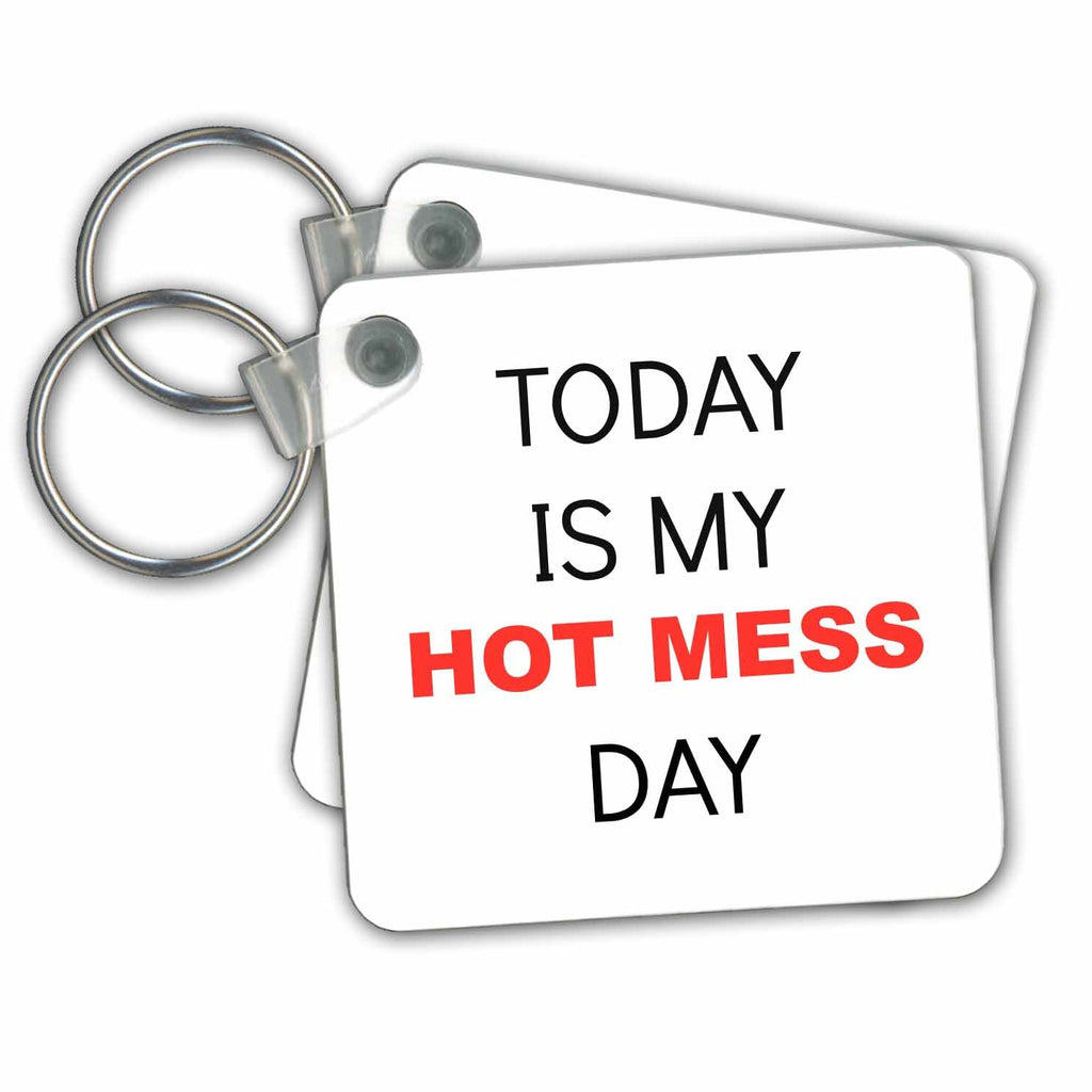 3dRose Key Chains Today is my hot mess day (kc-216386-1)