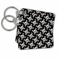 3dRose Key Chains Skull and Crossbones Pattern in black and grey (kc-216477-1)