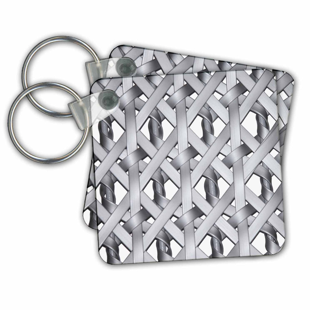 3dRose Key Chains Image of Silver Interlocking Chain (kc-232991-1)