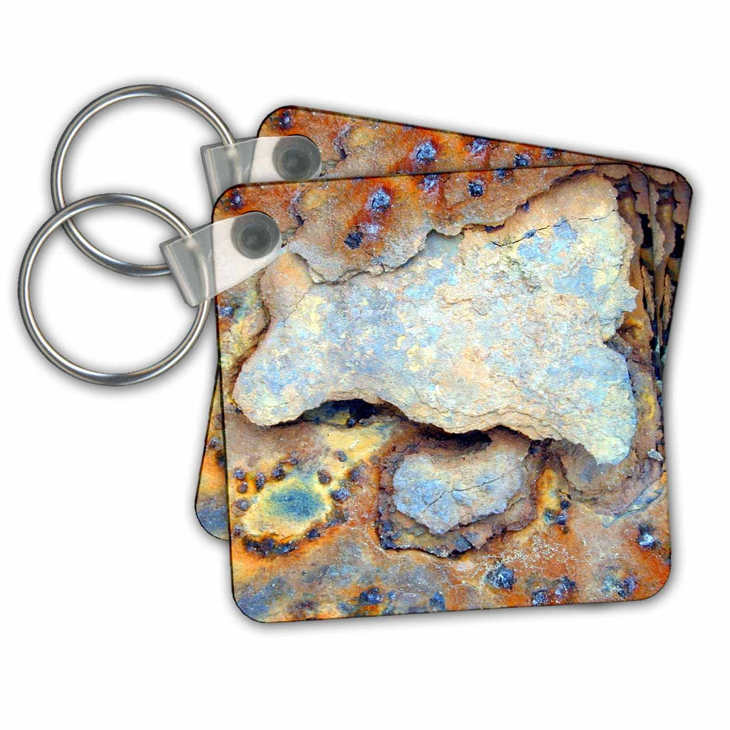 3dRose Key Chains Image of Blue and Brown Layered Rust (kc-232999-1)