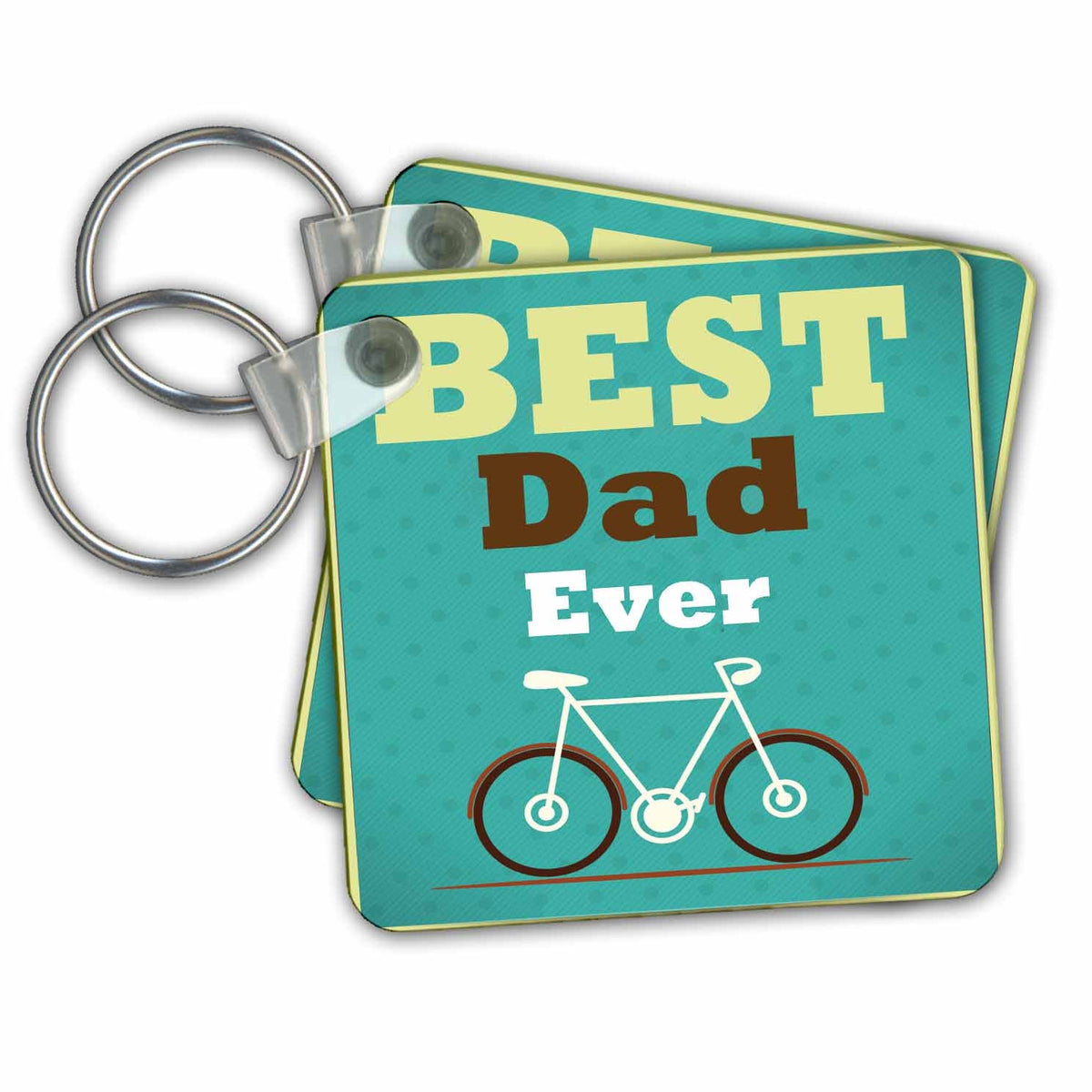 3dRose Key Chains Best Dad Ever With A Bicycle Graphic (kc-235962-1)