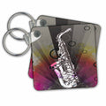Key Chain - A Saxophone On A Pink And Gray Abstract Background Music