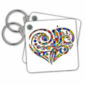 3dRose Key Chains Contemporary Stained Glass Effect Heart (kc-236036-1)