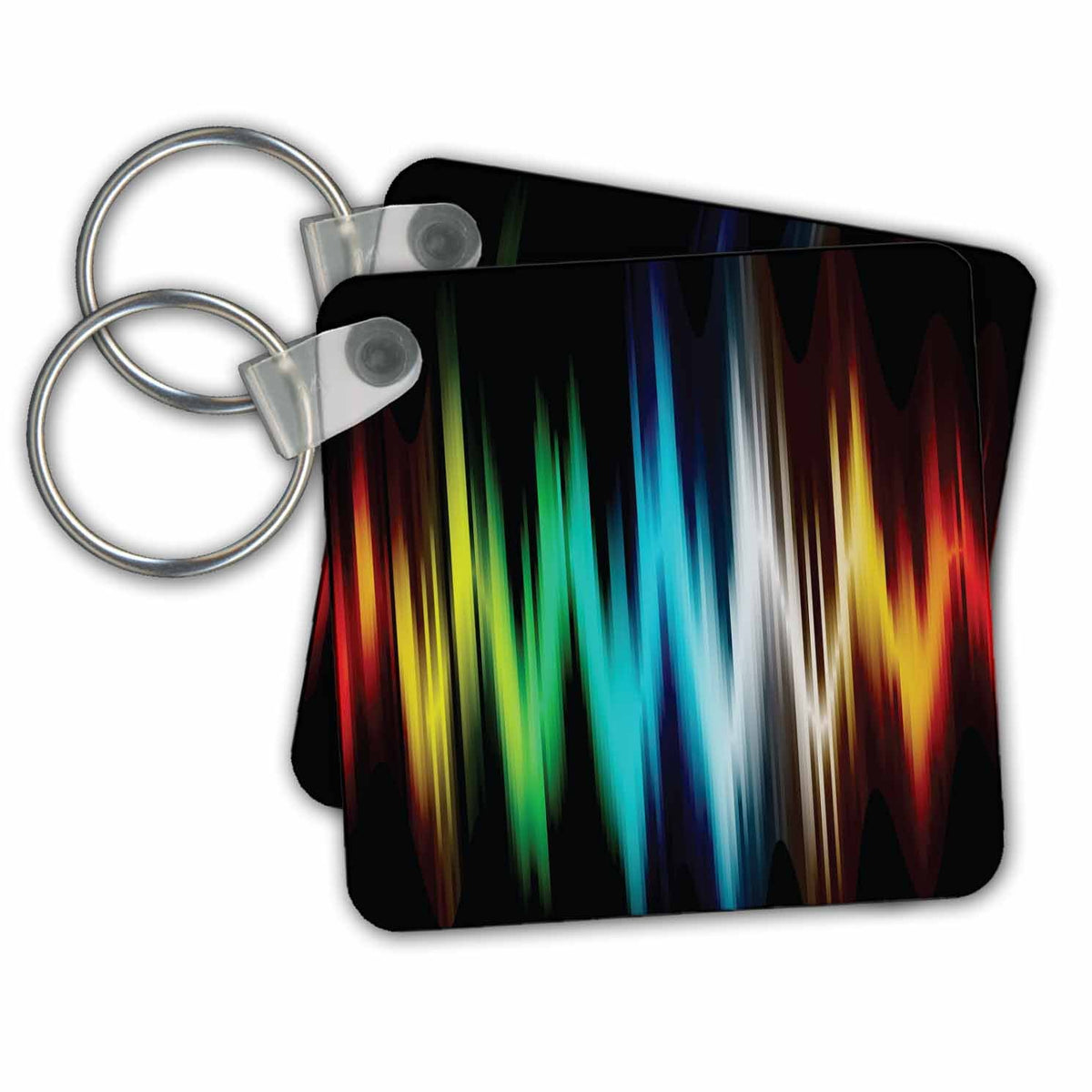 Key Chain - Abstract Jagged Wave Of Colors Abstract