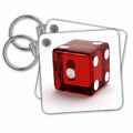 Key Chain - Red semi transparent casino die on white background Illustrations