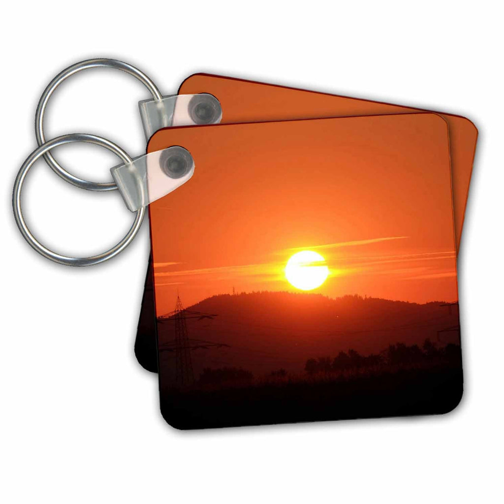 3dRose Key Chains Orange Wonderful Sunset (kc-236686-1)