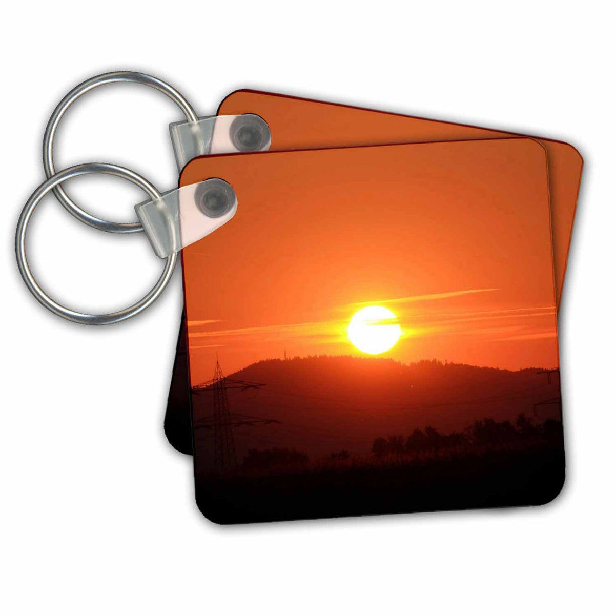 3dRose Key Chains Orange Wonderful Sunset (kc-236686-1)