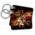 Key Chain - United Kingdom Flag with Fantasy Skull Flag