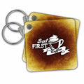 Key Chain - But first Coffee Text Design