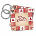 Key Chain - Merry Christmas a Red Graphic Design Christmas
