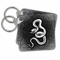 3dRose Key Chains Painting Snake in White (kc-236866-1)