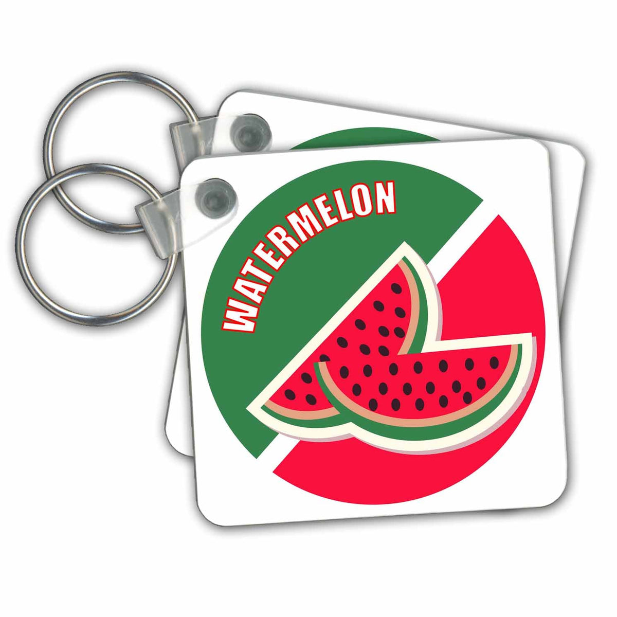 3dRose Key Chains Watermelon Sliced in Red and Green Circle (kc-238287-1)