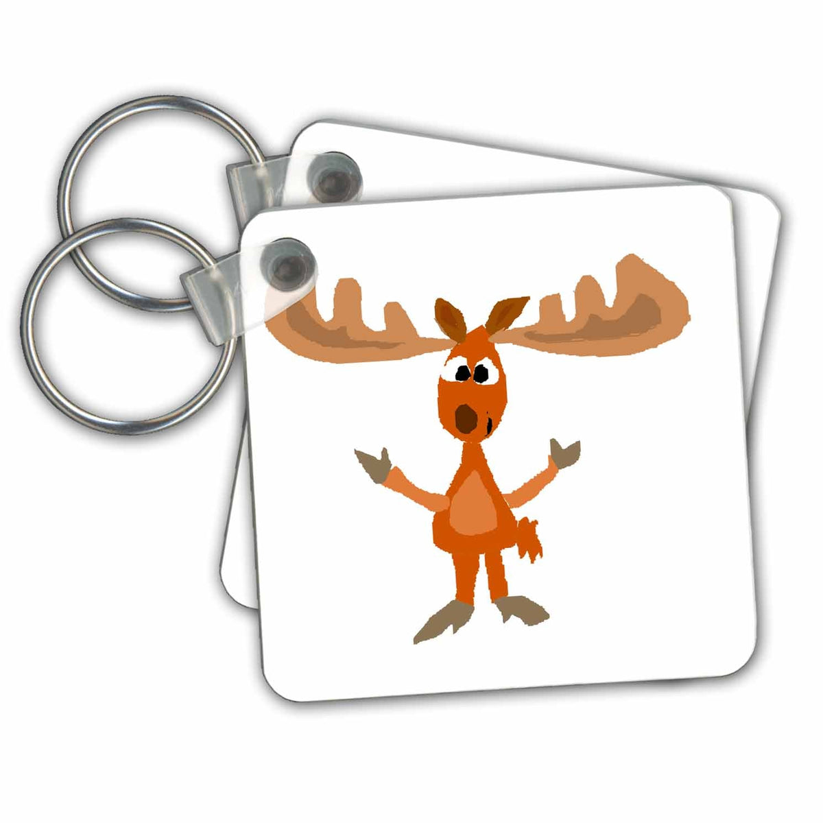 Key Chain - Funny Funky Moose Original Art Animals