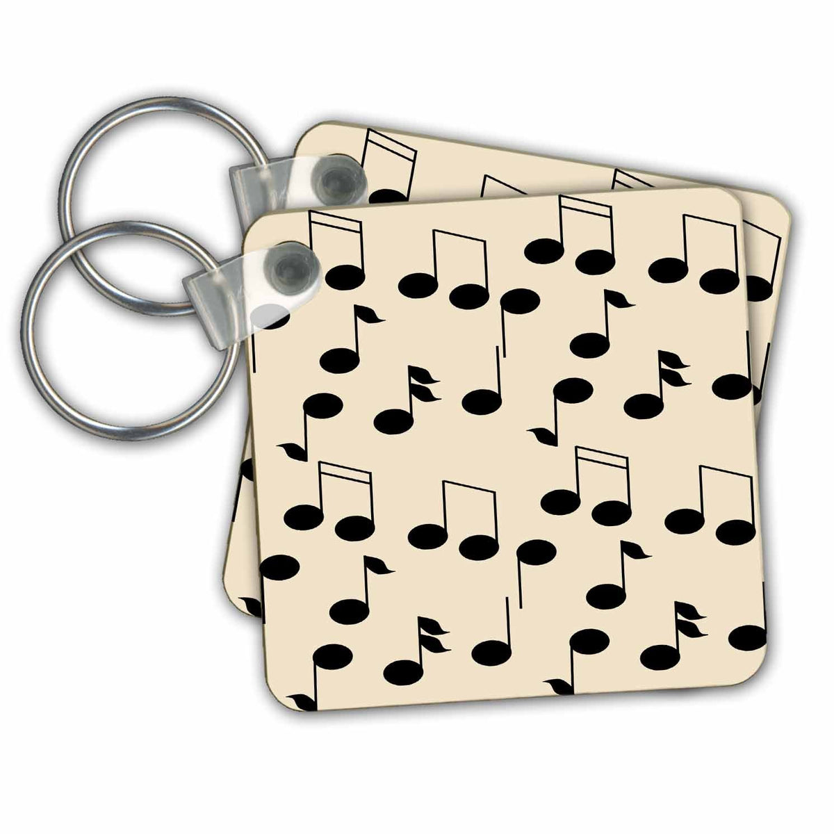 3dRose Key Chains Musical note on a beige background (kc-23830-1)