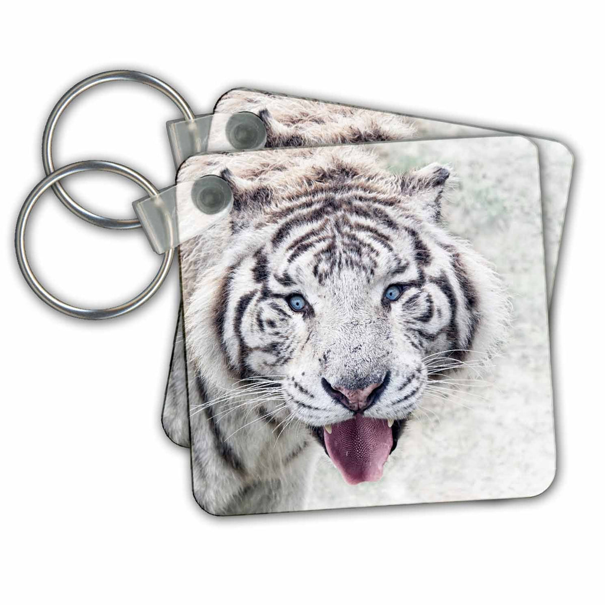 Key Chain - White Wildlife Tiger Animal