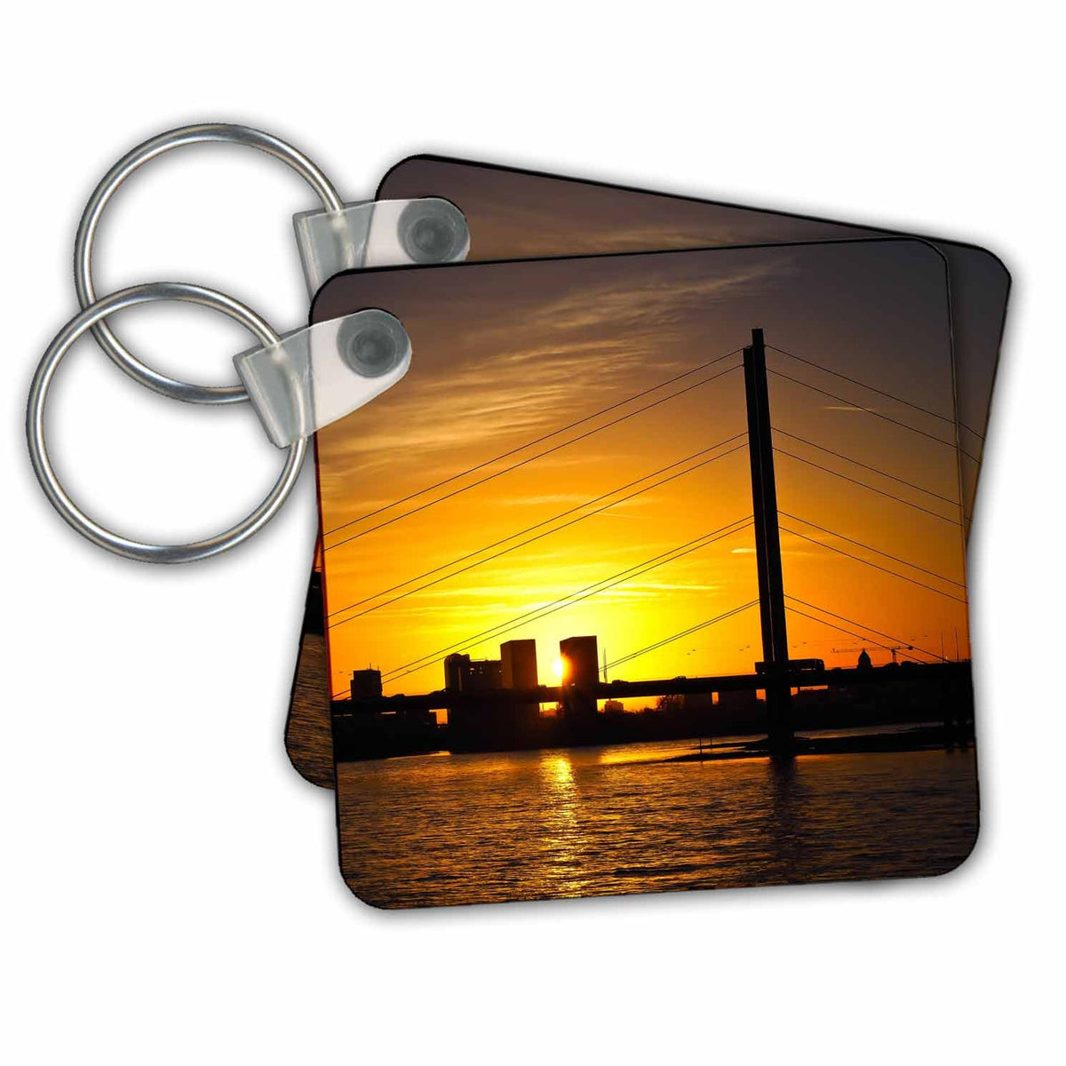 Key Chain - Sunset from Düsseldorf Germany Sunset